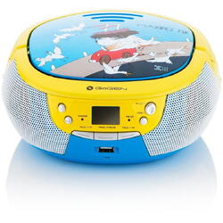 Radio CD pentru copii Gogen GMAXIPREHRAVACB cu microfon, Albastru/Galben