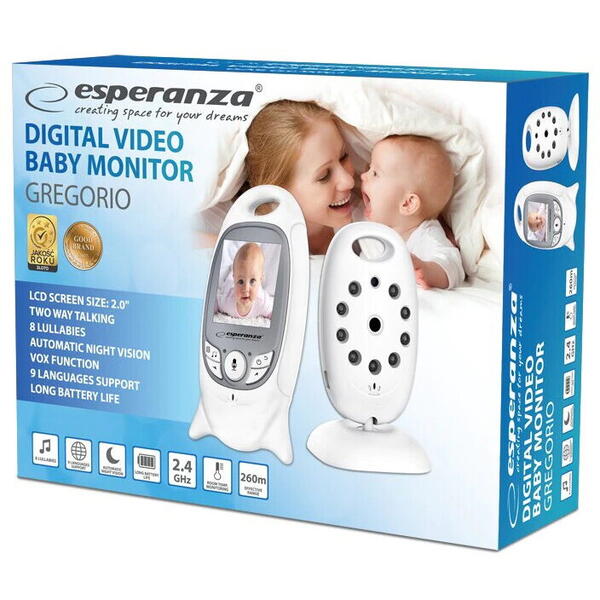 Monitor Bebe cu Camera Audio-Video Wireless Pentru Supraveghere Bebe, Esperanza EHM001