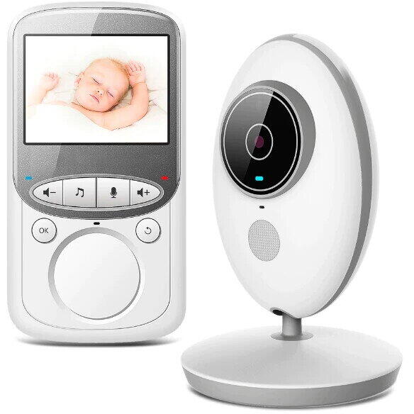 Baby Monitor cu Camera Audio-Video Wireless Pentru Supraveghere Bebe, Ecran HD XXL 2.4 Inch LCD, Senzor Sunet, Mod Vedere Nocturna Infrarosu, Talk-Back, Monitorizare Temperatura, Cantece de Leagan Esperanza EHM003