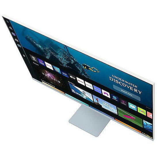 Monitor VA LED Samsung Smart 32" M8, Ultra HD (3840 x 2160), Micro HDMI, Wi-Fi, Bluetooth, Boxe, Alb/Albastru