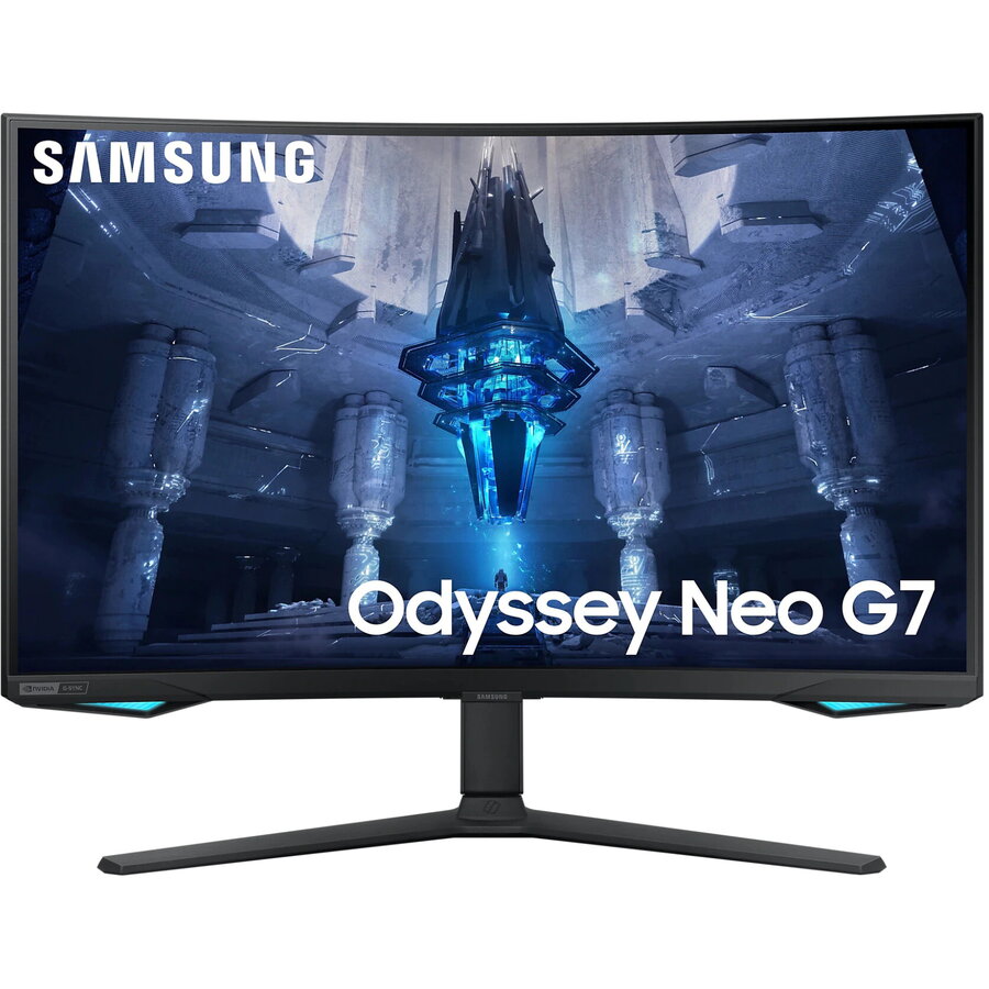 Samsung Monitor gaming curbat LED VA Samsung Odyssey Neo G7 32, 4K UHD, Dsipaly Port, 1ms, 165Hz, FreeSync Premium Pro, Vesa, Negru Desktop & Monitoare