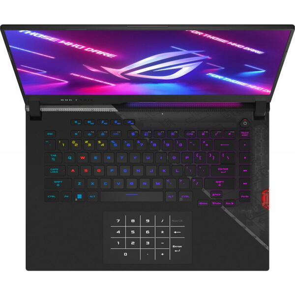 Laptop ASUS Gaming 15.6'' ROG Strix SCAR 15 G533ZW, FHD 300Hz, Procesor Intel® Core™ i9-12900H (24M Cache, up to 5.00 GHz), 32GB DDR5, 1TB SSD, GeForce RTX 3070 Ti 8GB, No OS, Off Black