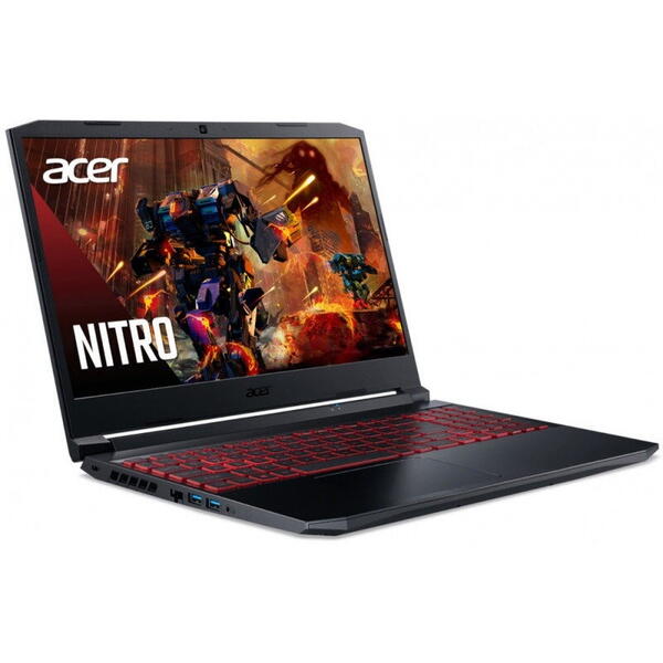 Laptop Gaming Acer Nitro 5, 15.6 inch FHD, Intel Core i5-11400H, 8GB RAM, 512GB SSD, GeForce RTX 3050 Ti 4GB, Windows 11 Home, Negru