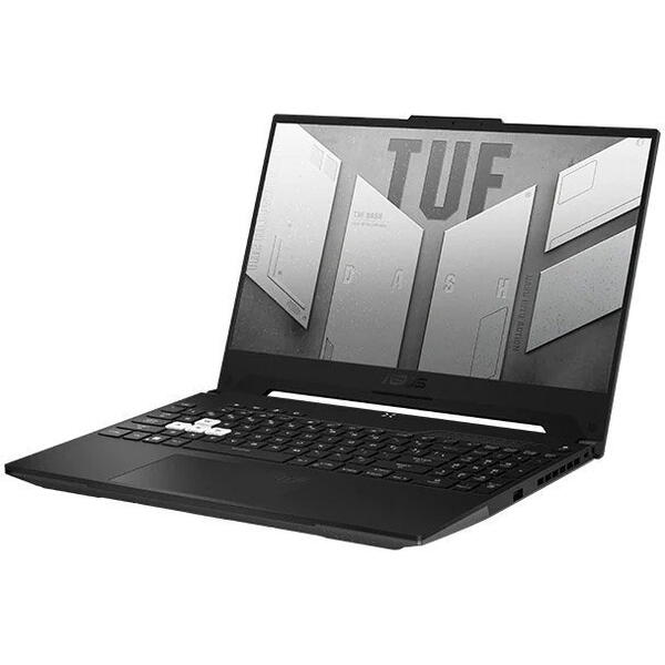 Laptop Gaming ASUS TUF Dash F15 FX517ZE-HN002, 15.6 inch FHD, Intel Core i7-12700K 16GB RAM, 512GB SSD, nVidia GeForce RTX 3050 Ti 4GB, Free DOS, Negru