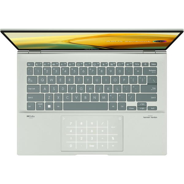Laptop ASUS ZenBook 14 OLED UX3402ZA-KM103W, 14 inch 2.8K, Intel Core i7-1260P, 16GB RAM, 512GB SSD, Windows 11 Home, Argintiu