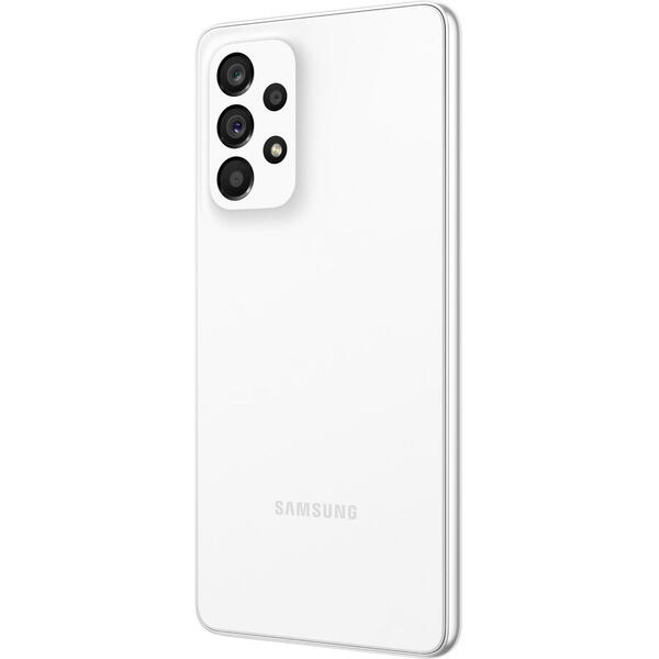 Telefon mobil Samsung Galaxy A53, Dual SIM, 6GB RAM, 128GB, 5G, Awesome White