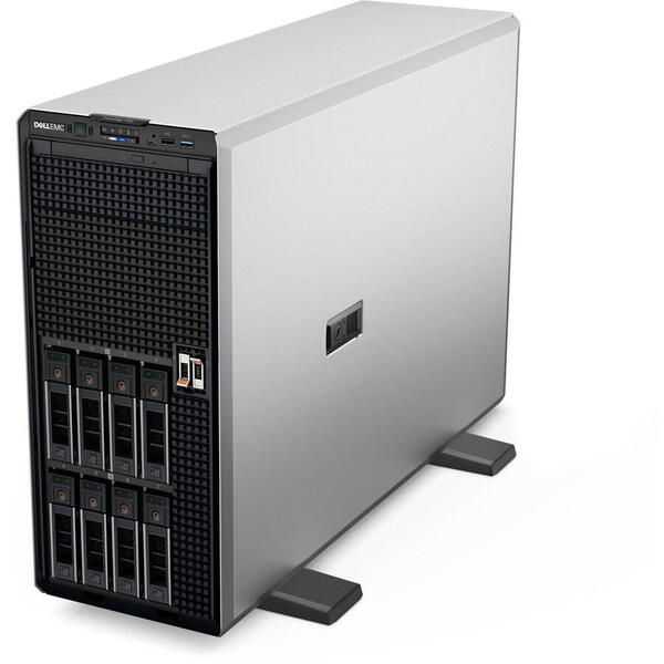 Server DELL PowerEdge T550, Tower 5U, Intel Xeon Silver 4314 16 C / 32 T, 2.4 GHz - 3.4 GHz, 24 MB cache, 135 W, 16 GB DDR4 ECC, 960 GB SSD, 8 x LFF, 2 x 800 W, Fara sistem de operare