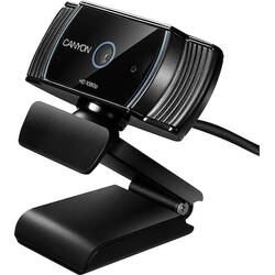 Web camera Canyon CNS-CWC5, full HD, 2 Megapixeli, autofocus, rotire 360°, cablu 2m, USB2.0, Negru