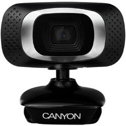 Web camera Canyon CNE-CWC3N, 720HD, 1 Megapixel, rotire 360°, cablu 2m, USB2.0, Negru