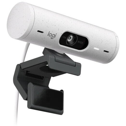 Camera web Logitech Brio 500, Full HD 1080p, RightLight 4, 90 FoV, USB-C, Privacy - Off White