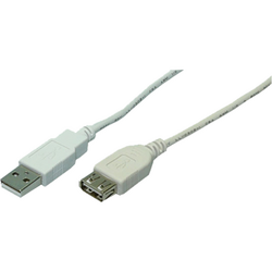 Cablu LogiLink CU0010, USB 2.0 Male - USB 2.0 Female, 1.8m, White