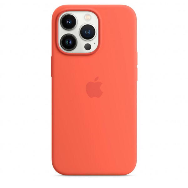 Husa de protectie Apple Silicone Case with MagSafe pentru iPhone 13 Pro, Nectarine