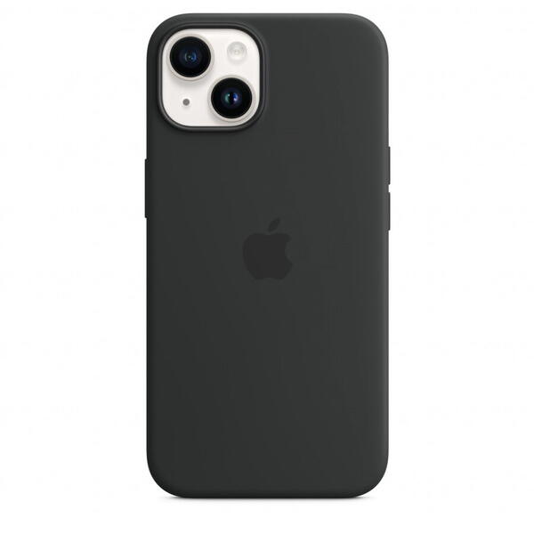 Husa de protectie Apple Silicone Case with MagSafe pentru iPhone 14, Midnight