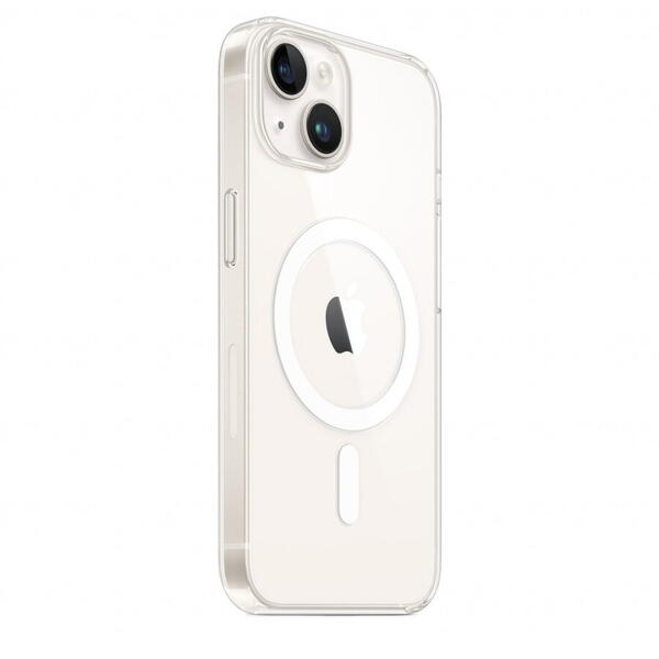 Husa de protectie Apple Clear Case with MagSafe pentru iPhone 14, Transparent