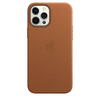 Husa de protectie Apple Leather Case MagSafe pentru iPhone 12 Pro Max, Saddle Brown