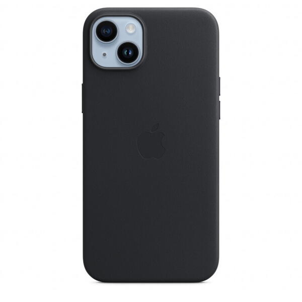 Husa de protectie Apple Leather Case with MagSafe pentru iPhone 14 Plus, Midnight