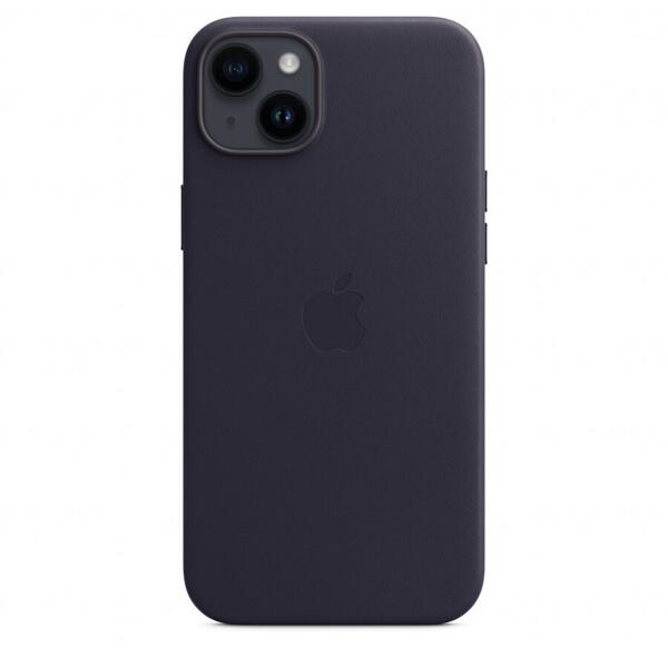Husa de protectie Apple Leather Case with MagSafe pentru iPhone 14 Plus, Ink