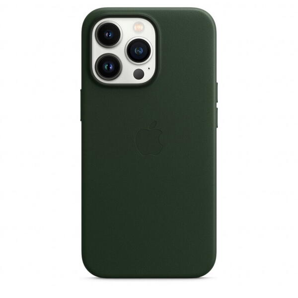 Husa de protectie Apple Leather Case with MagSafe pentru iPhone 13 Pro, Sequoia Green