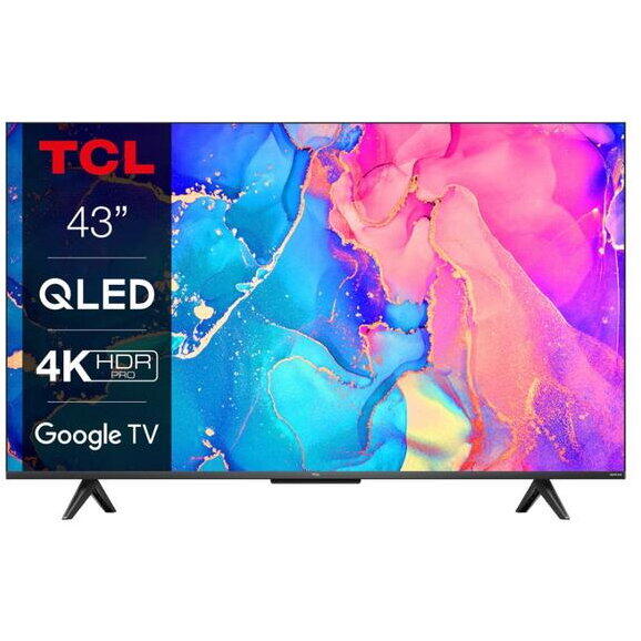Televizor QLED TCL 108 cm, 43C639, Ultra HD 4K, Smart TV, WiFi, CI+, Negru