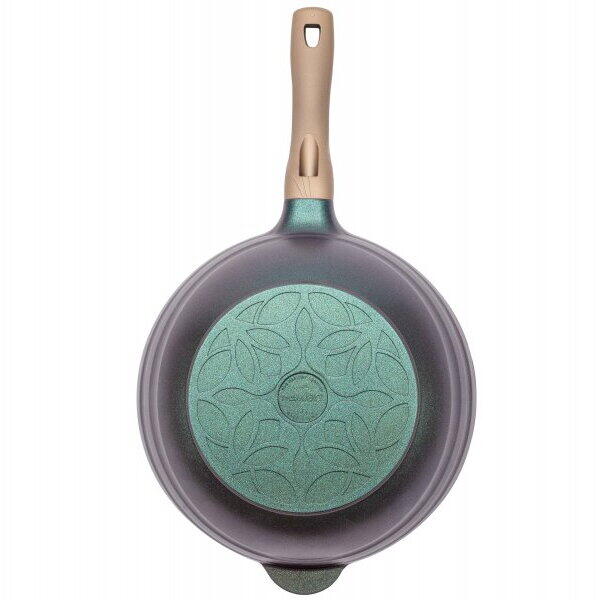 Tigaie wok Neoklein WOK30, diametru 28 cm, fara capac, aluminiu turnat, invelis antiaderent, Ocean Blue
