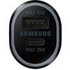 Samsung Car Charger 1x USB-C 25W, 1x USB-A 15W Super Fast Charging; Black "EP-L4020NBEGEU" (include TV 0.18lei)
