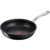 Tigaie TEFAL Jamie Oliver E0140455, D24cm, Tehnologie Termo-Fuziune, utilizat la cuptor pana la 250° C, Culoare: Negru / Inox