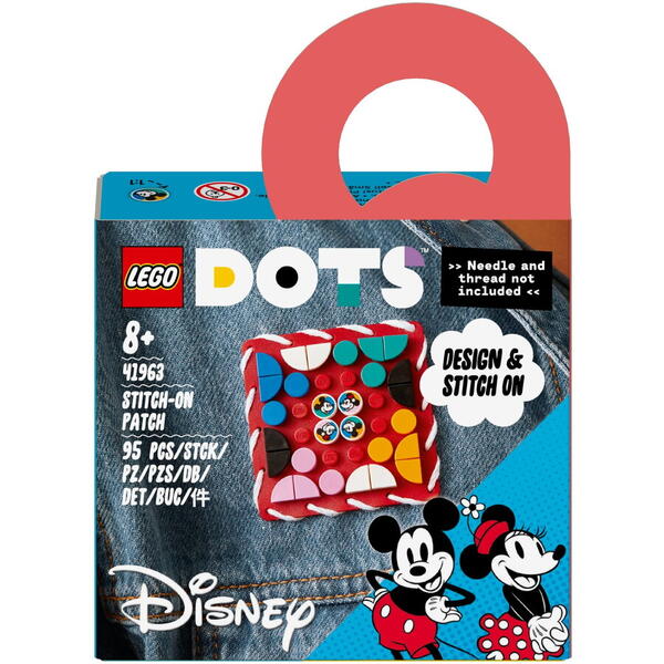LEGO® DOTS - Petic de cusut Mickey Mouse si Minnie Mouse 41963, 95 piese