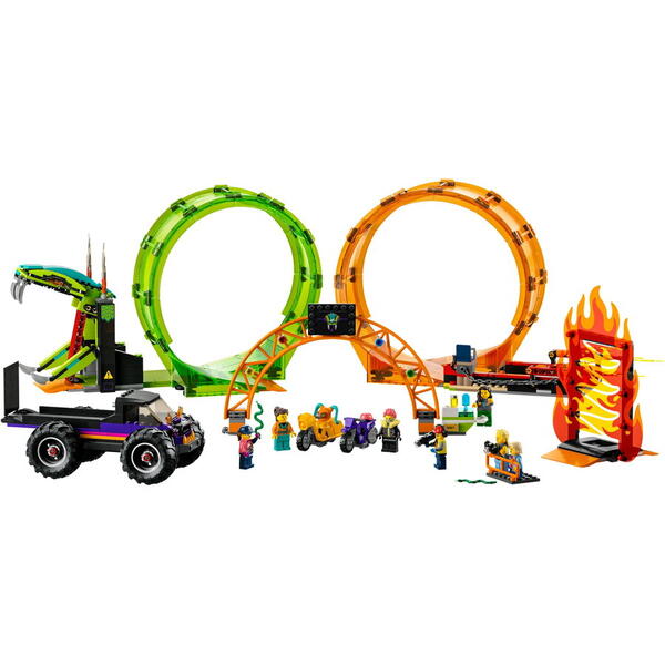LEGO® City - Arena de cascadorii cu doua bucle 60339, 598 piese