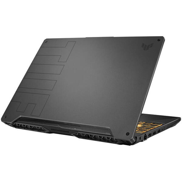 Laptop Gaming ASUS TUF F15 FX506HM cu procesor Intel® Core™ i5-11400H pana la 4.50 GHz, 15.6", Full HD, IPS, 144Hz, 16GB, 512GB SSD, NVIDIA® GeForce RTX™ 3060 6GB, NO OS, Eclipse Gray