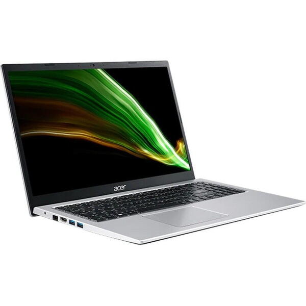 Laptop Acer Aspire 3, 15.6 inch FHD, Intel Core i5-1135G7, 8GB RAM, 256GB SSD, Free DOS, Argintiu