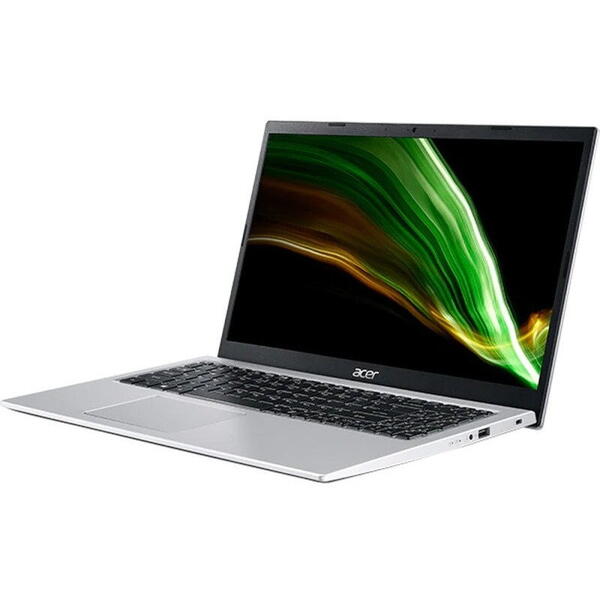 Laptop Acer Aspire 3, 15.6 inch FHD, Intel Core i5-1135G7, 8GB RAM, 256GB SSD, Free DOS, Argintiu