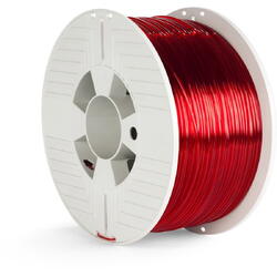 Filament Imprimanta 3D, PET-G, 1.75mm, 1Kg, Rosu transparent