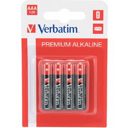 Baterii Verbatim, Alkaline, AAA, 4 buc, 49920