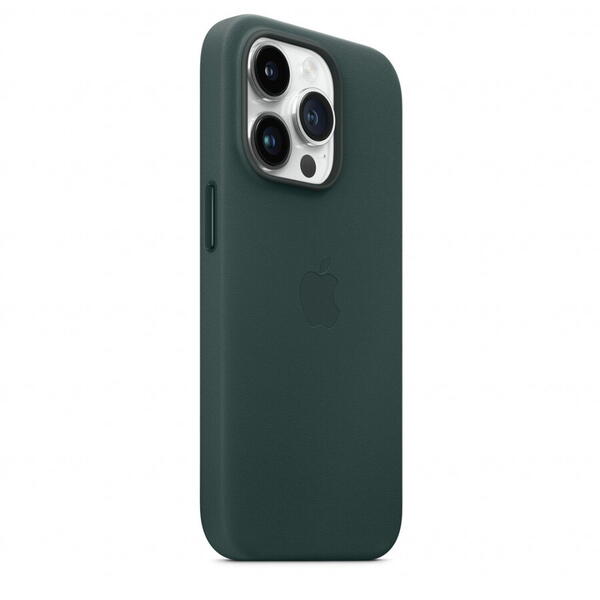 Husa de protectie Apple Leather Case with MagSafe pentru iPhone 14 Pro, Forest Green