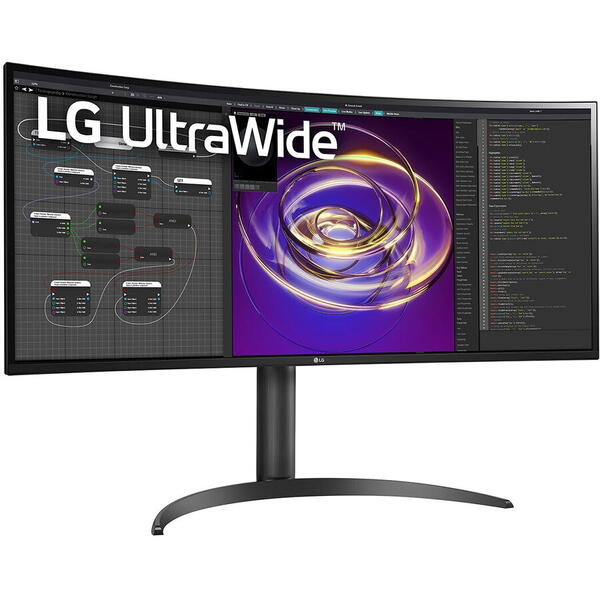 Monitor curbat LG 34WP85CN-B AEU, 34" 3440x1440 QHD 21:9 UltraWide, Difuzor Stereo, AMD FreeSync