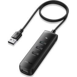 HUB extern Ugreen, "CM416" porturi USB: USB 3.0 x 4, conectare prin USB, material ABS, port micro USB 5V, lungime 25 cm, negru, "10915" (include TV 0.8lei) - 6957303819157
