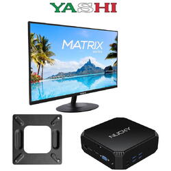 Pachet PC cu Monitor Matrix Yashi YZ-2467, Desktop Mini Pc Yashi Nucky2 NY-0270 si suport VESA