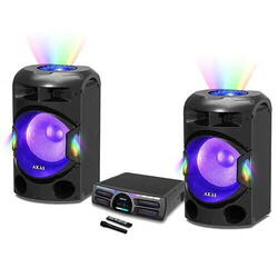Sistem audio Akai, DJ Dual Y3, Bluetooth, 3 x microfon, telecomanda, efecte de lumina LED, 400 W RMS