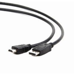 Cablu video Spacer, adaptor DisplayPort tata la HDMI tata, unidirectional, 4K, 3m, Negru