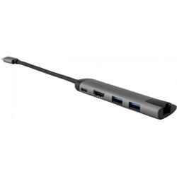 Hub multiport Verbatim USB-C, 4K HDMI, 3.0, Silver