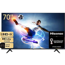 Televizor LED Hisense 70A6BG, 177 cm, Smart, 4K, Ultra HD, Negru