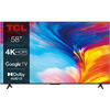 Televizor TCL LED 58P635, 146 cm, Smart Google TV, 4K Ultra HD, Clasa