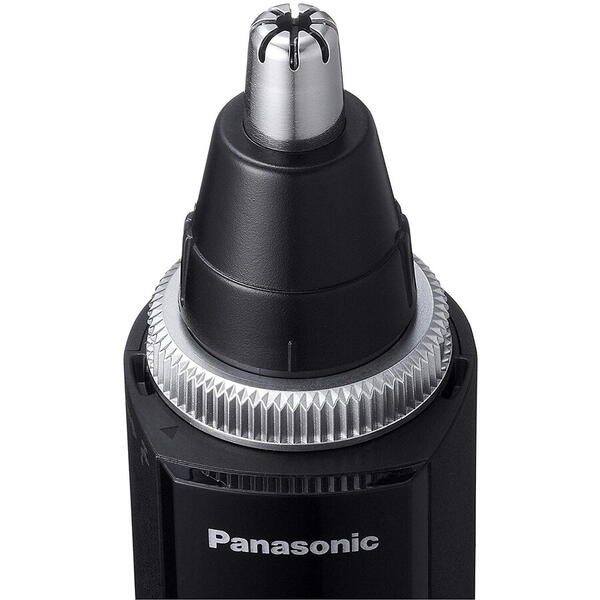 Trimmer pentru nas si urechi Panasonic ER-GN300-K503, Baterii, Wet & Dry, Lavabil, Negru/Argintiu