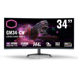 Monitor Gaming CoolerMaster GM34-CW, 34" Ultrawide QHD 21:9, 144Hz 1ms, HDMI, DP, AMD FreeSync