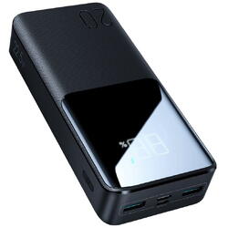 Baterie externa portabila Joyroom JR-QP192 20000 mAh, 22.5W, 4 Porturi, Display LED, Cablu USB-C inclus, Negru