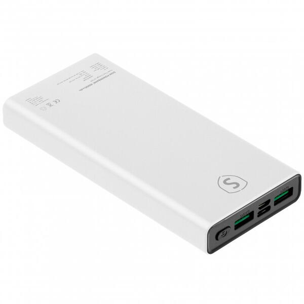 Baterie Externa Powerbank SiGN, 20000 MA, Power Delivery (PD) - Quick Charge 3.0, 22.5W, Alba SNPB-PD20WH