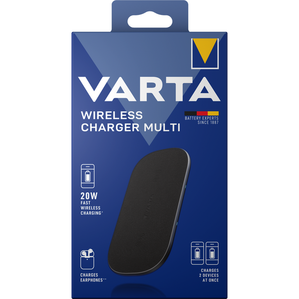 Incarcator Retea Wireless Varta Charger MULTI, Quick Charge, 20W, Negru