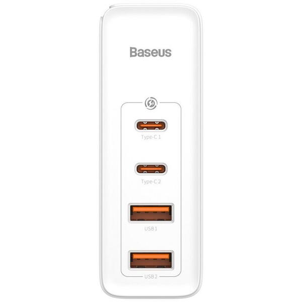 Incarcator Retea USB Baseus GaN2 Pro, Quick Charge, 100W, 2 x USB - 2 x USB Type-C, Alb CCGAN2P-L02