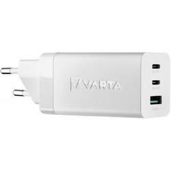 Incarcator Retea USB Varta GaN, Quick Charge, 65W, 1 X USB - 2 X USB Type-C, Alb