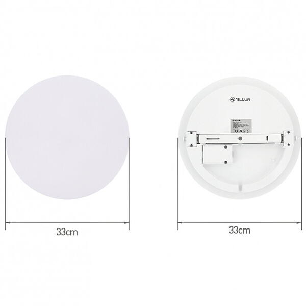 Plafoniera Tellur Smart Led Ceiling Light, WiFi, 24W, Rotunda, Alba TLL331131